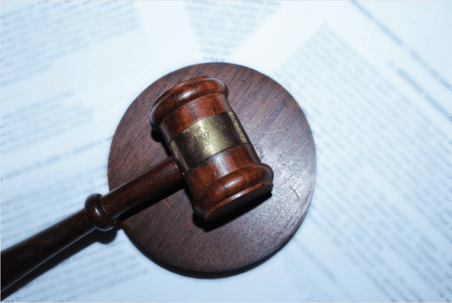 gavel over paperwork